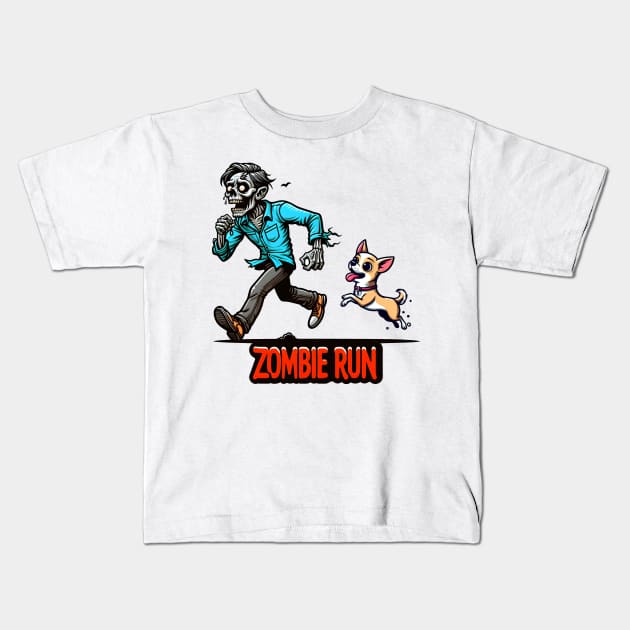 Zombie Run Kids T-Shirt by Rawlifegraphic